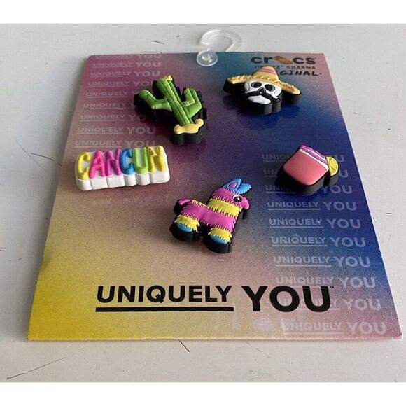 Set Of 5 Jibbitz Set For Crocs HOLA MEXICO Cancun Cactus Piñata Margarita Charro - Picture 7 of 10